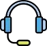 Ícono de unos audífonos con micrófono integrado.
