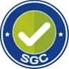 Icono redondo con una marca de verificación blanca en el centro y las siglas SGC en la parte inferior.